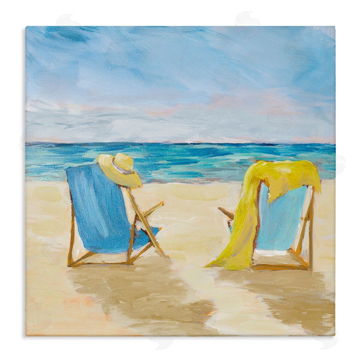 Julie DeRice Afternoon Beach Date Painting Stretched Canvas Wall Art Print