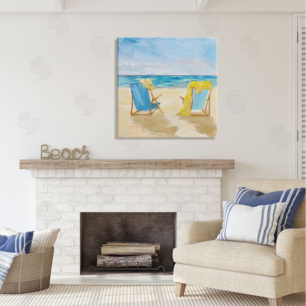 Julie DeRice Afternoon Beach Date Painting Canvas Wall Art in Room
