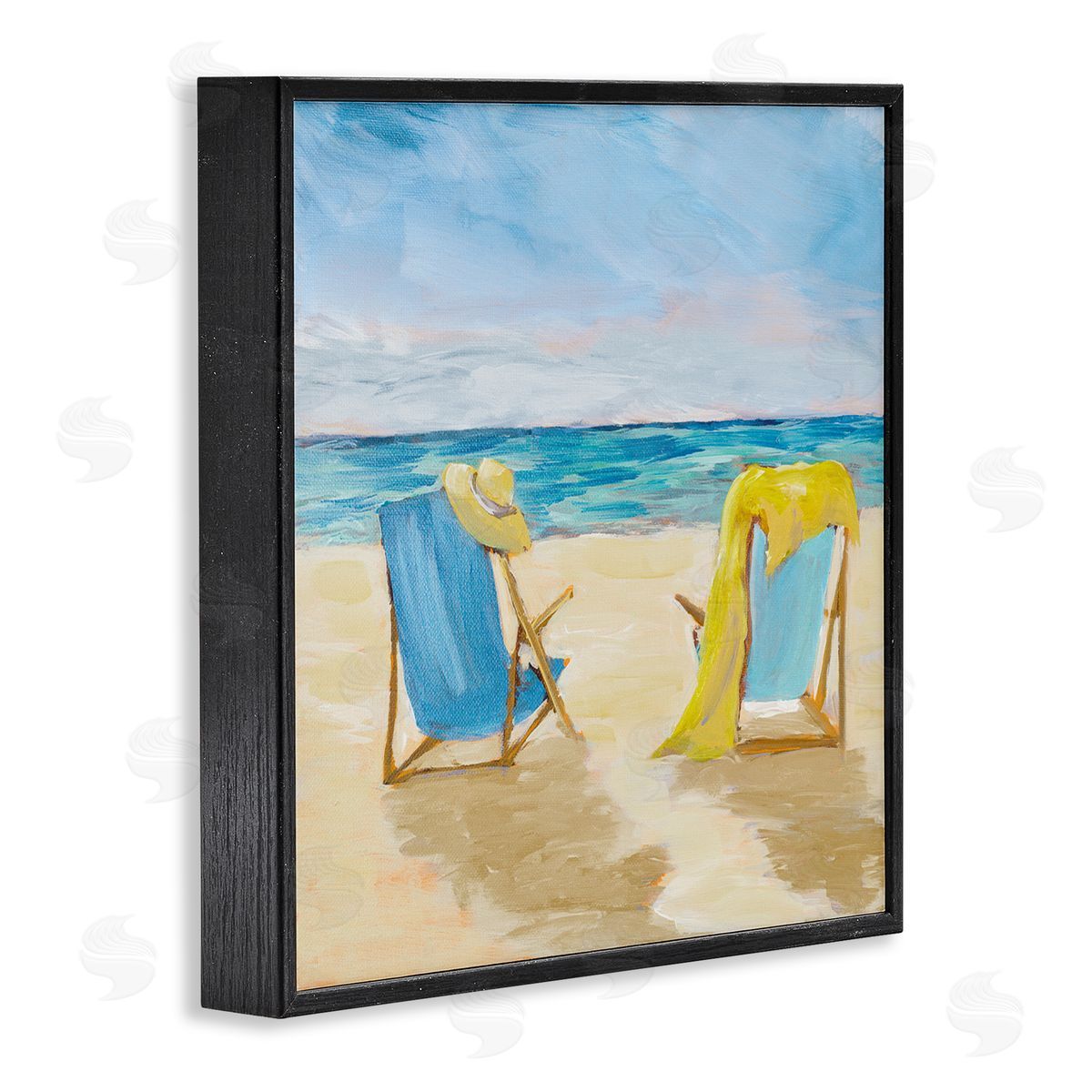 Julie DeRice Afternoon Beach Date Painting Black Framed Glicee Wall Art Print