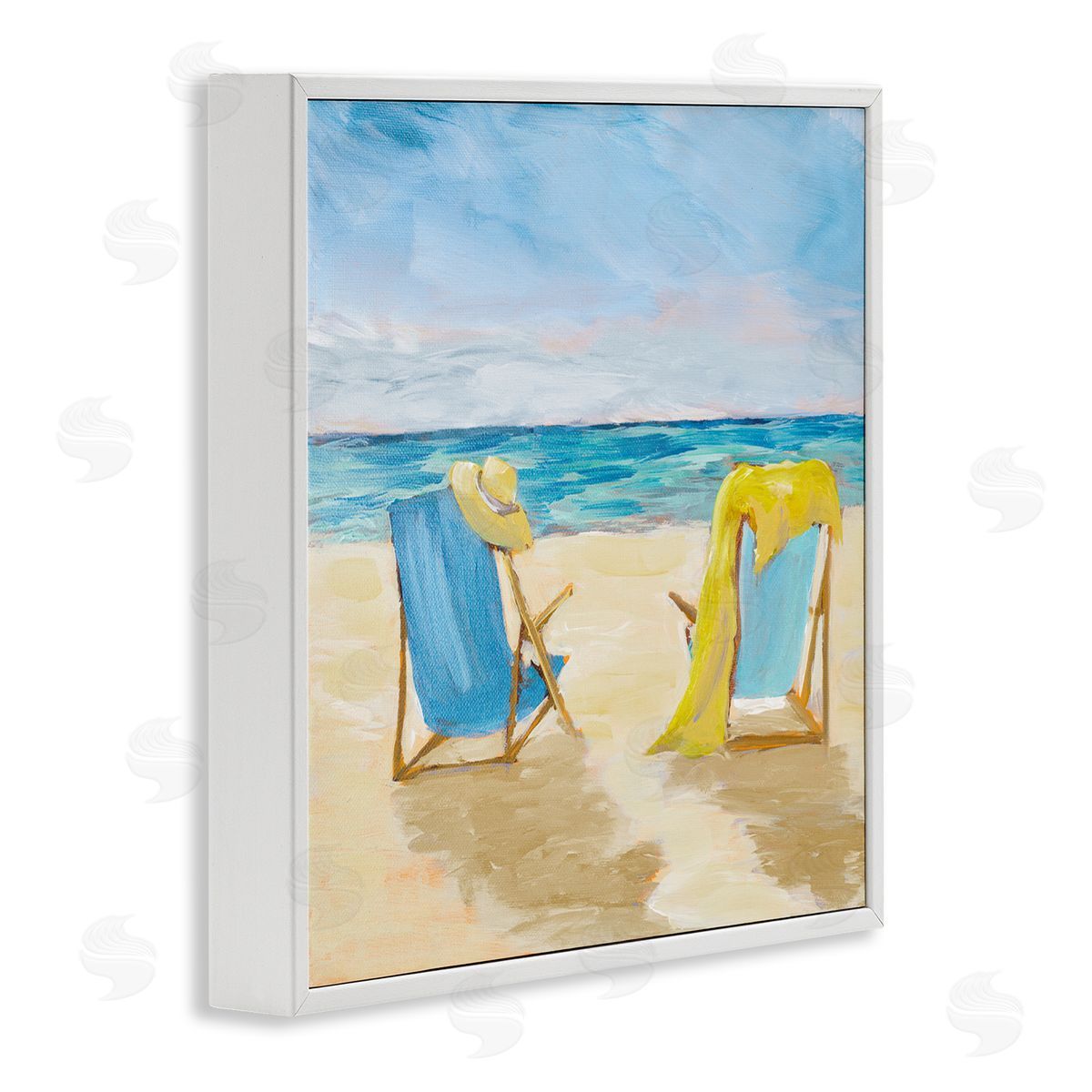 Julie DeRice Afternoon Beach Date Painting White Framed Glicee Wall Art Print