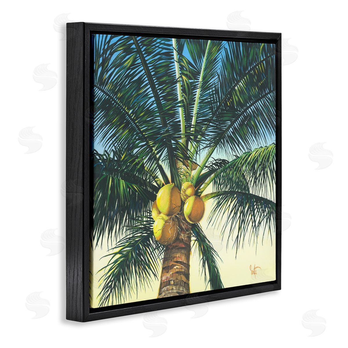 Scott Westmoreland Branching Out Palm Tree  Black Floating Frame Canvas Wall Art Print