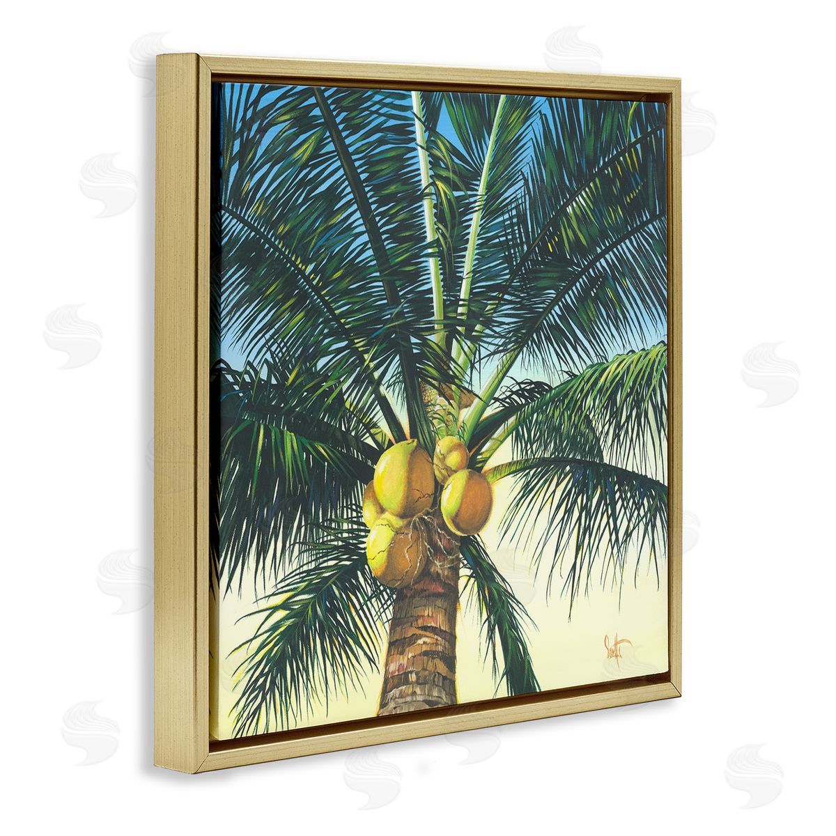 Scott Westmoreland Branching Out Palm Tree  Gold Floating Frame Canvas Wall Art Print