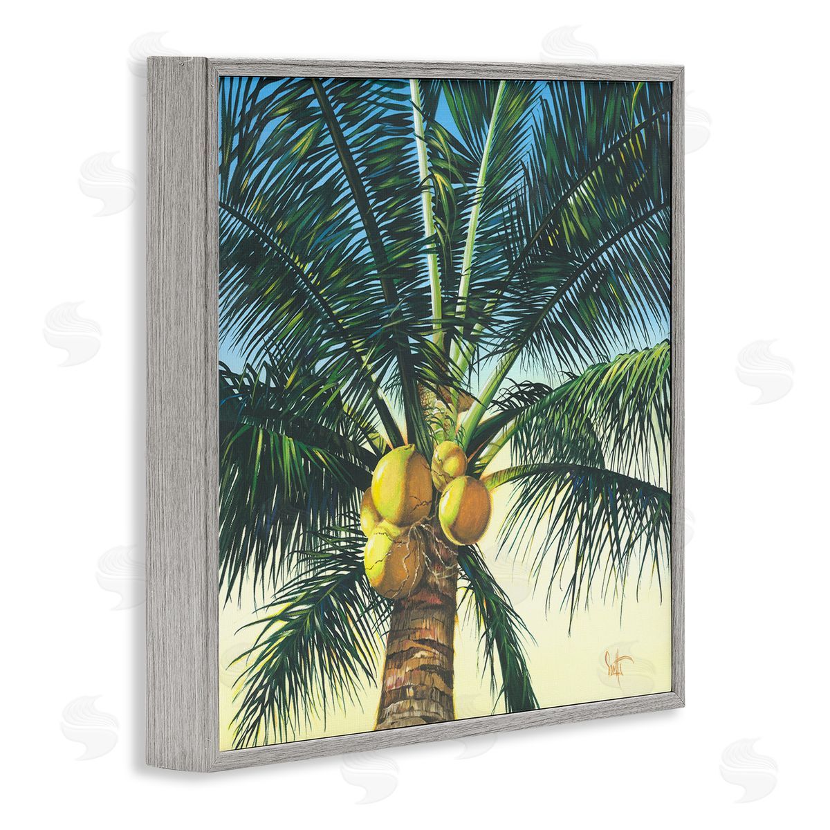 Scott Westmoreland Branching Out Palm Tree  Gray Framed Glicee Wall Art Print