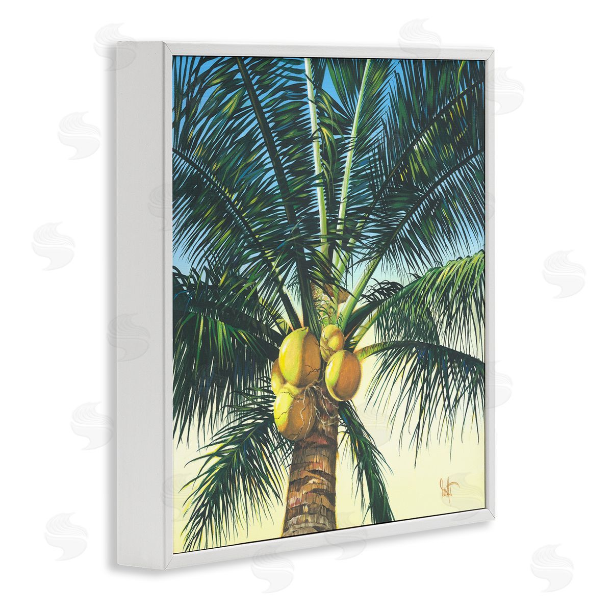 Scott Westmoreland Branching Out Palm Tree  White Framed Glicee Wall Art Print