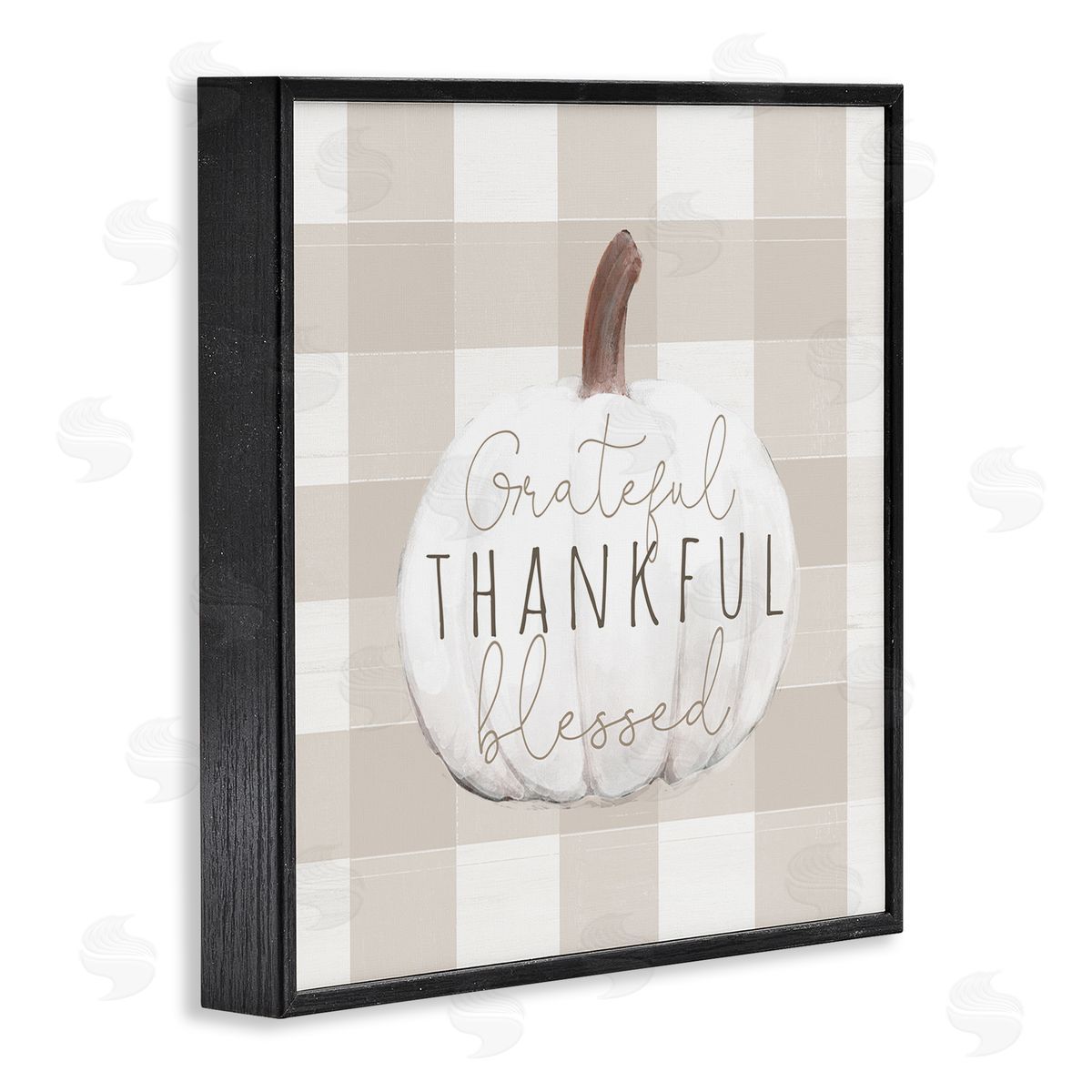 Dogwood Portfolio Grateful Thankful Pumpkin Black Framed Glicee Wall Art Print