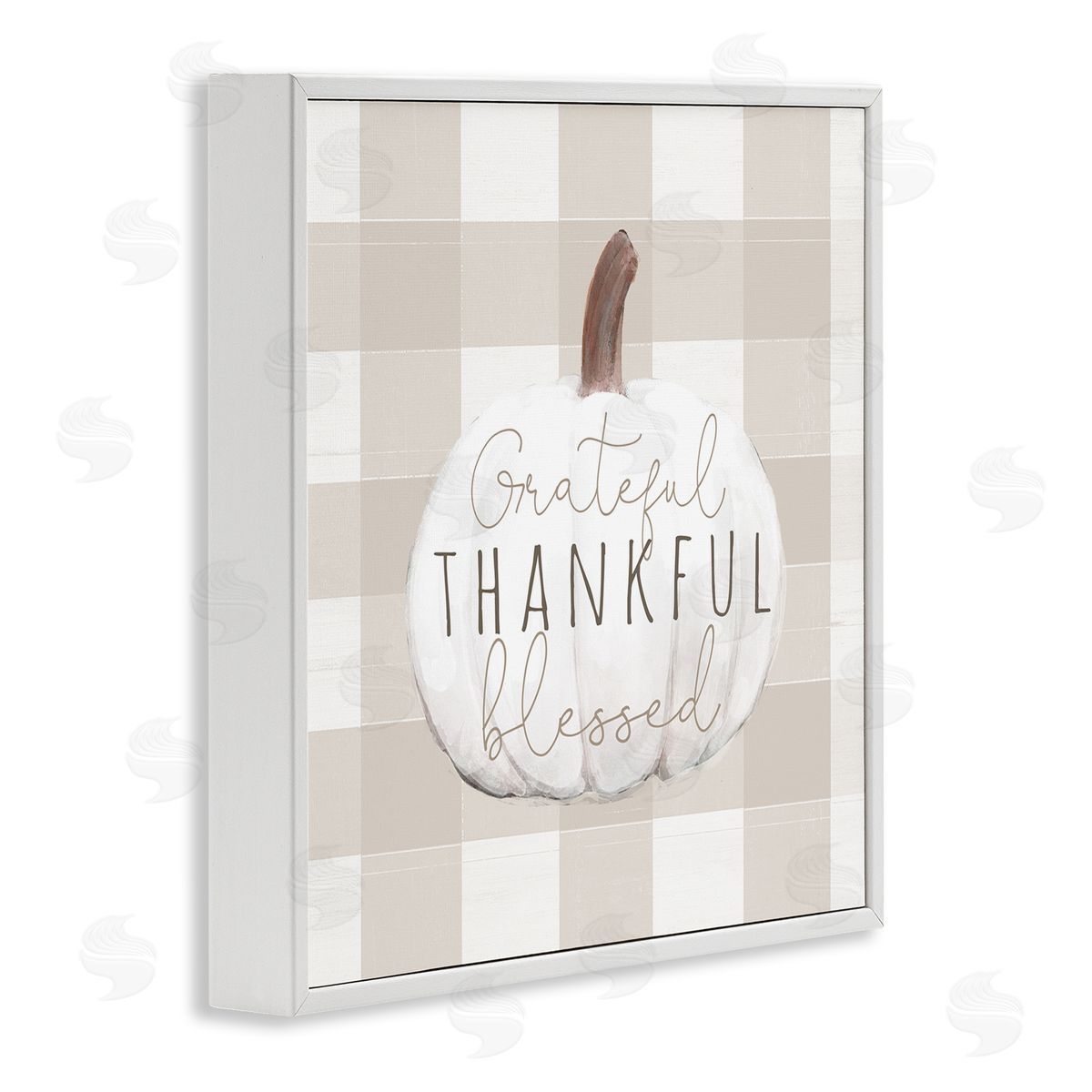 Dogwood Portfolio Grateful Thankful Pumpkin White Framed Glicee Wall Art Print