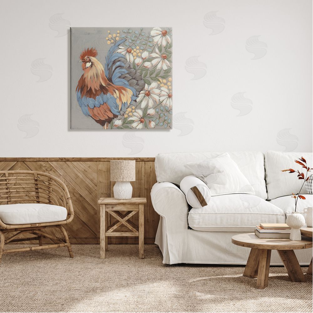 Michele Norman Country Hen & Daisies Canvas Wall Art in Room