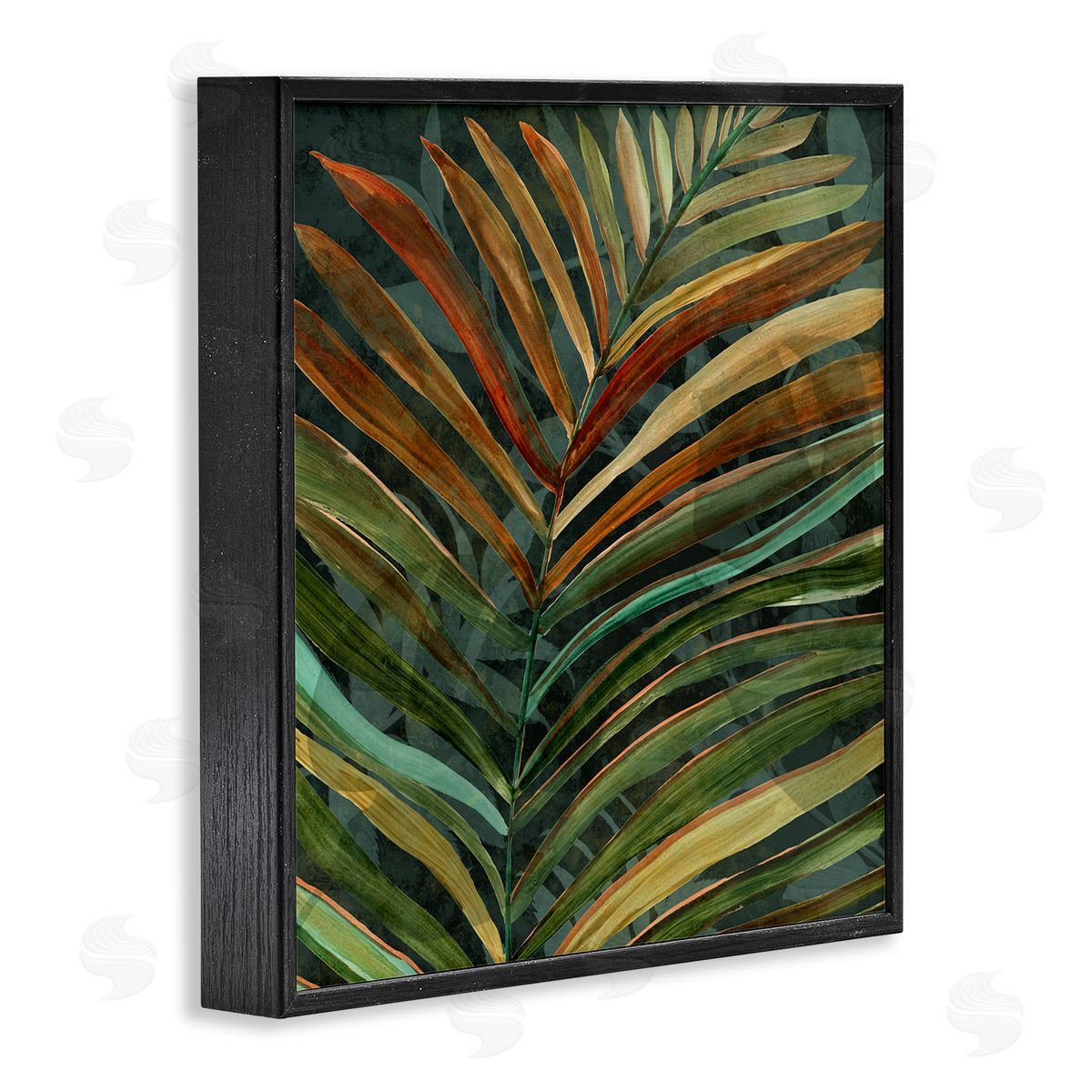 Carol Robinson Muted Botanical Leaf Black Framed Glicee Wall Art Print