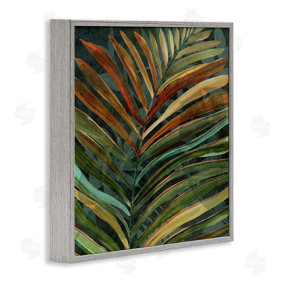 Carol Robinson Muted Botanical Leaf Gray Framed Glicee Wall Art Print