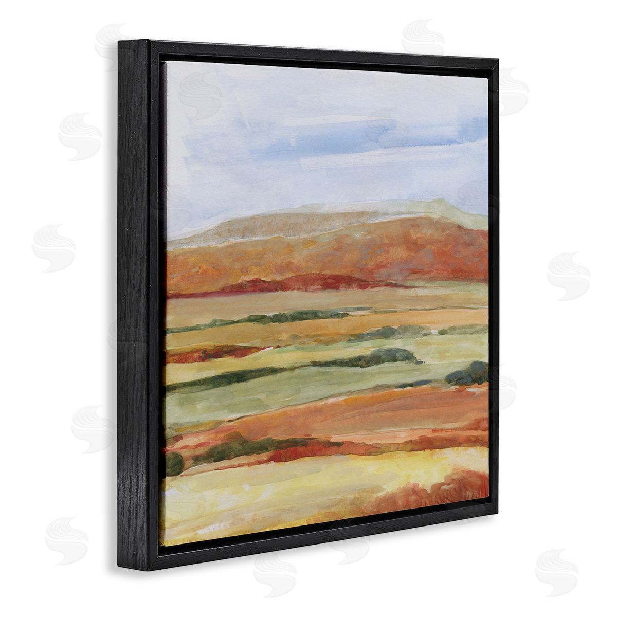 Sally Swatland Abstract Desert Landscape Black Floating Frame Canvas Wall Art Print