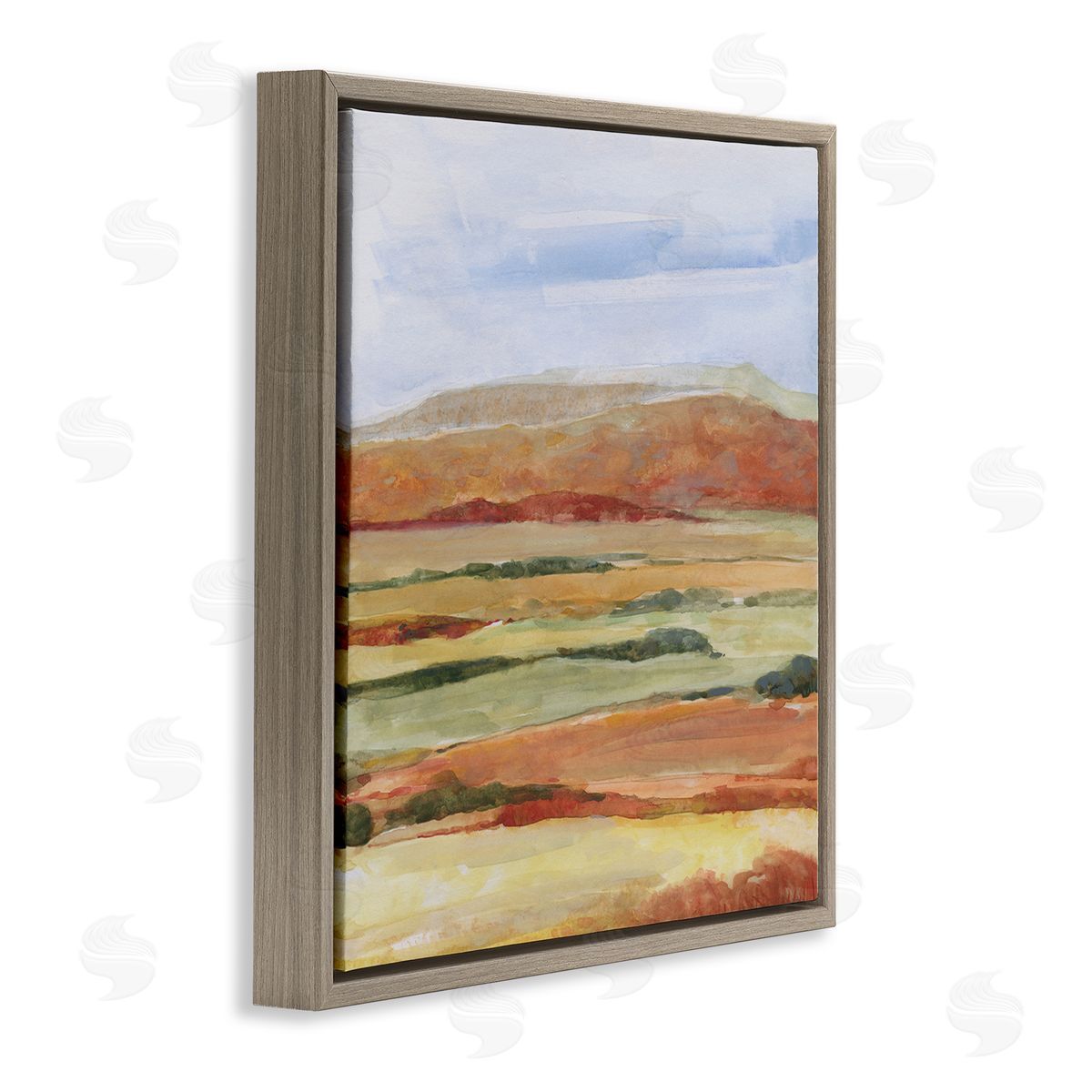 Sally Swatland Abstract Desert Landscape Brown Floating Frame Canvas Wall Art Print