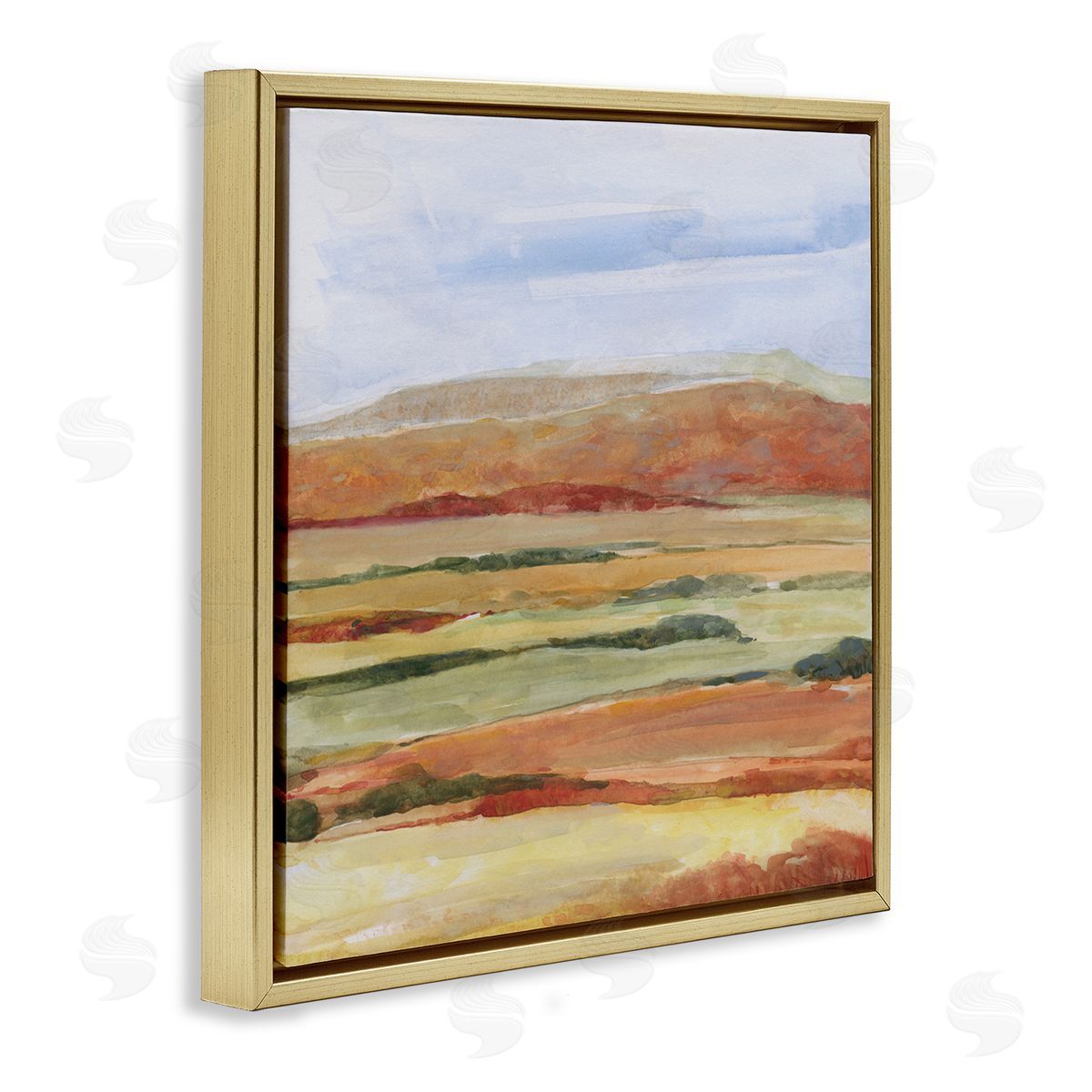 Sally Swatland Abstract Desert Landscape Gold Floating Frame Canvas Wall Art Print
