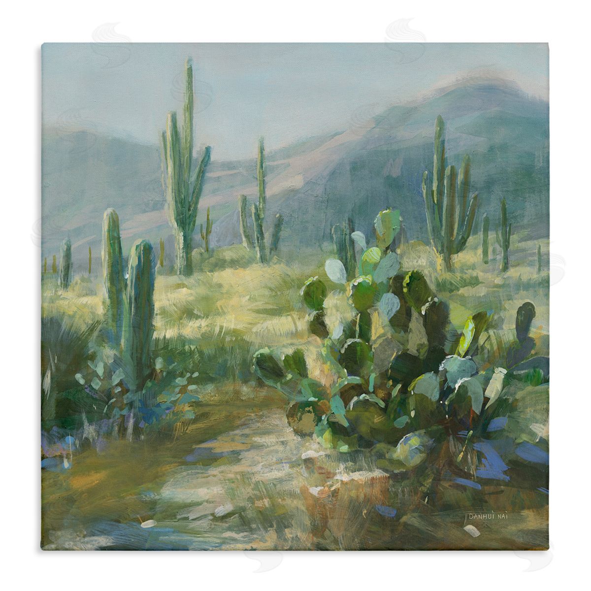 Danhui Nai Desert Cactus Landscape Stretched Canvas Wall Art Print