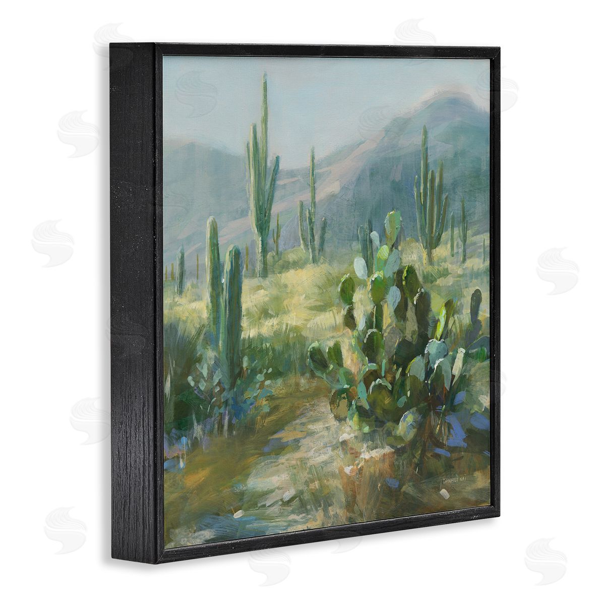 Danhui Nai Desert Cactus Landscape Black Framed Glicee Wall Art Print