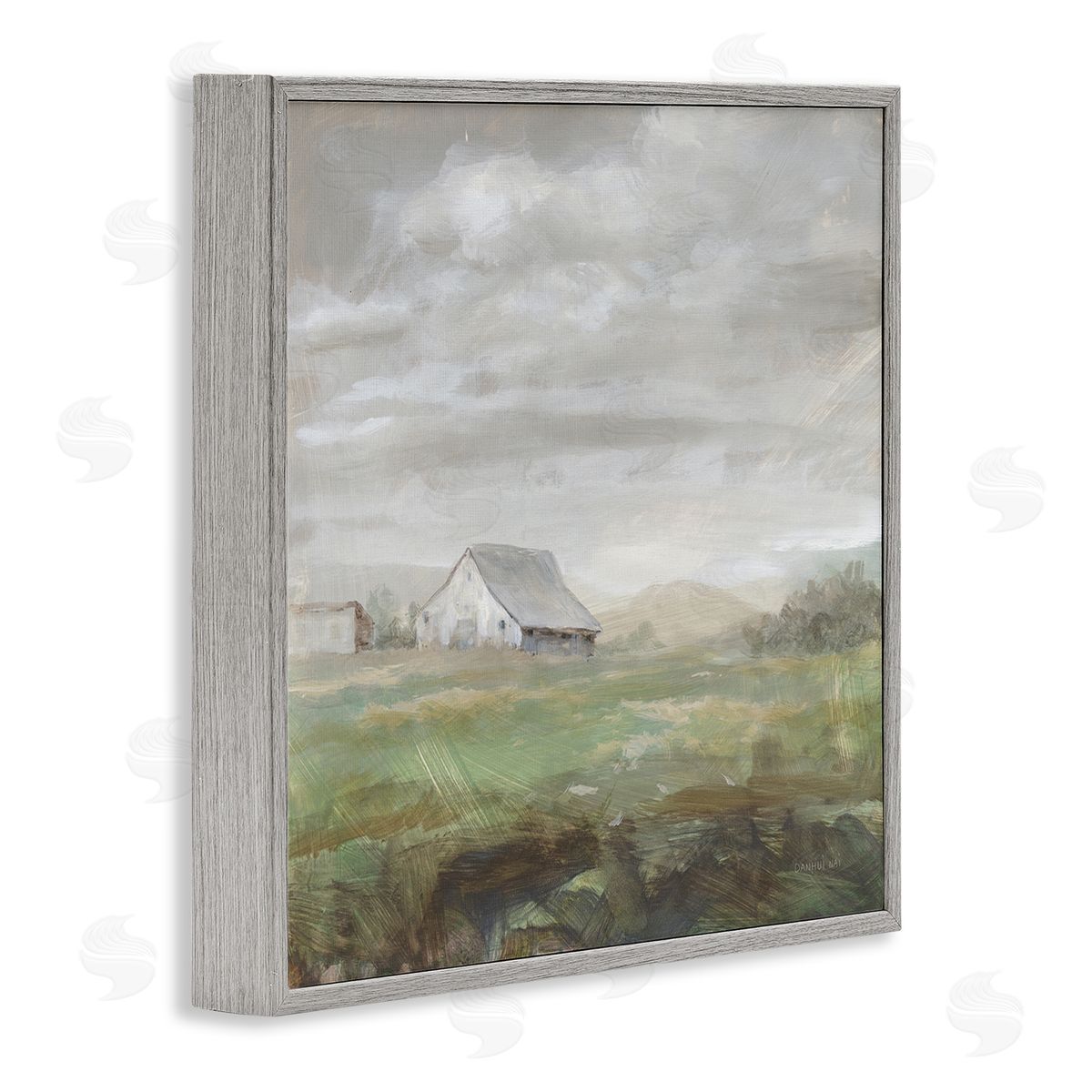Danhui Nai Grey Farm Landscape Gray Framed Glicee Wall Art Print