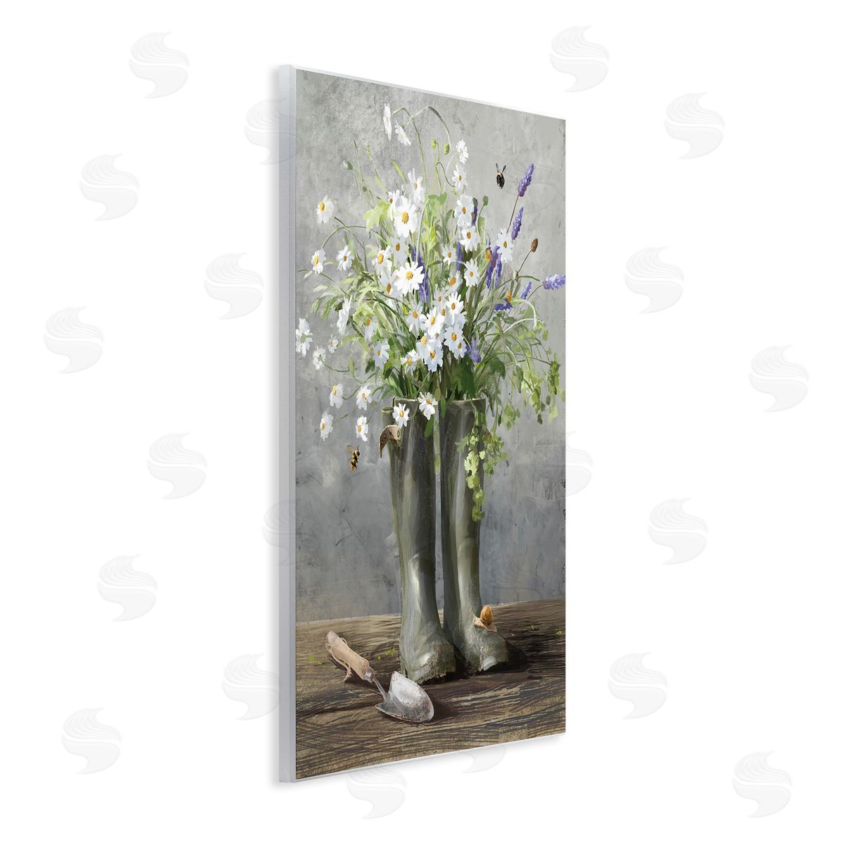 Gardening Boots Bouquet Wood Plaque Wall Art, Home Decor by Danhui Nai