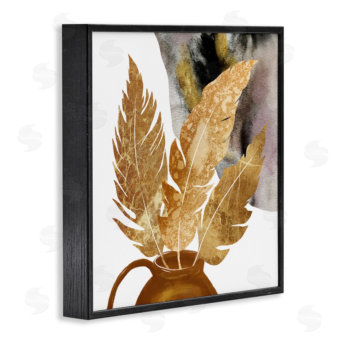 Ziwei Li Modern Boho Leaves Black Framed Glicee Wall Art Print