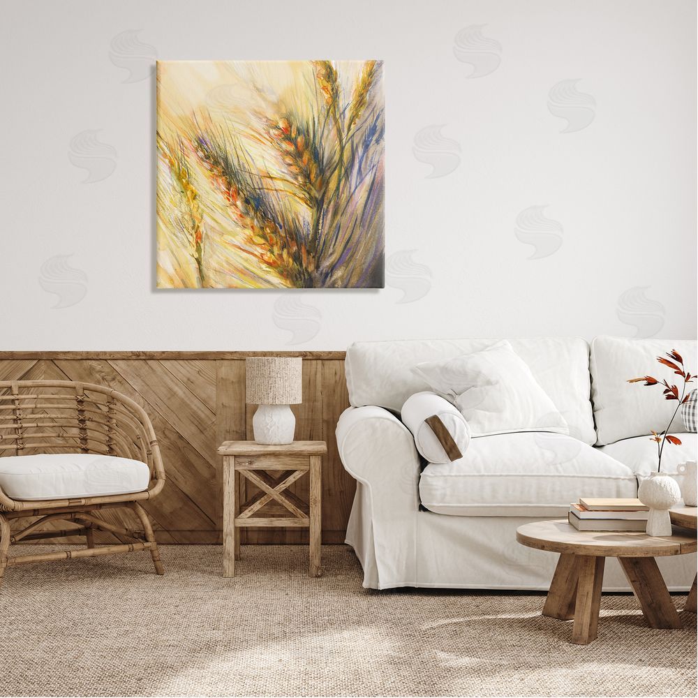 Joy Allen Autumn Wheat Painting Canvas Wall Art in Room