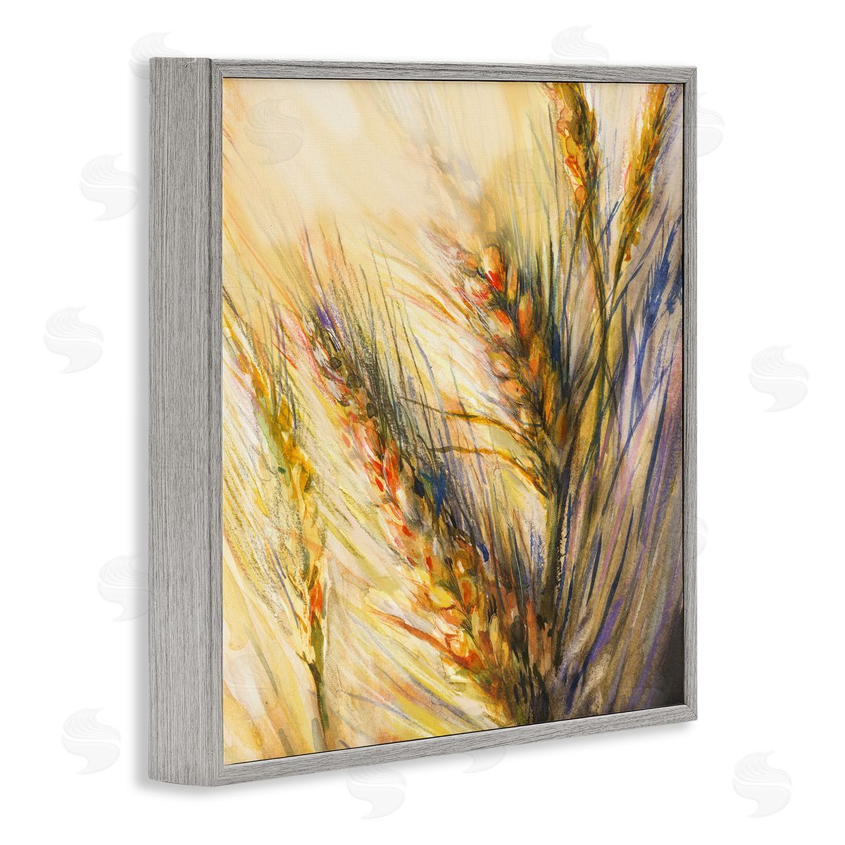 Joy Allen Autumn Wheat Painting Gray Framed Glicee Wall Art Print