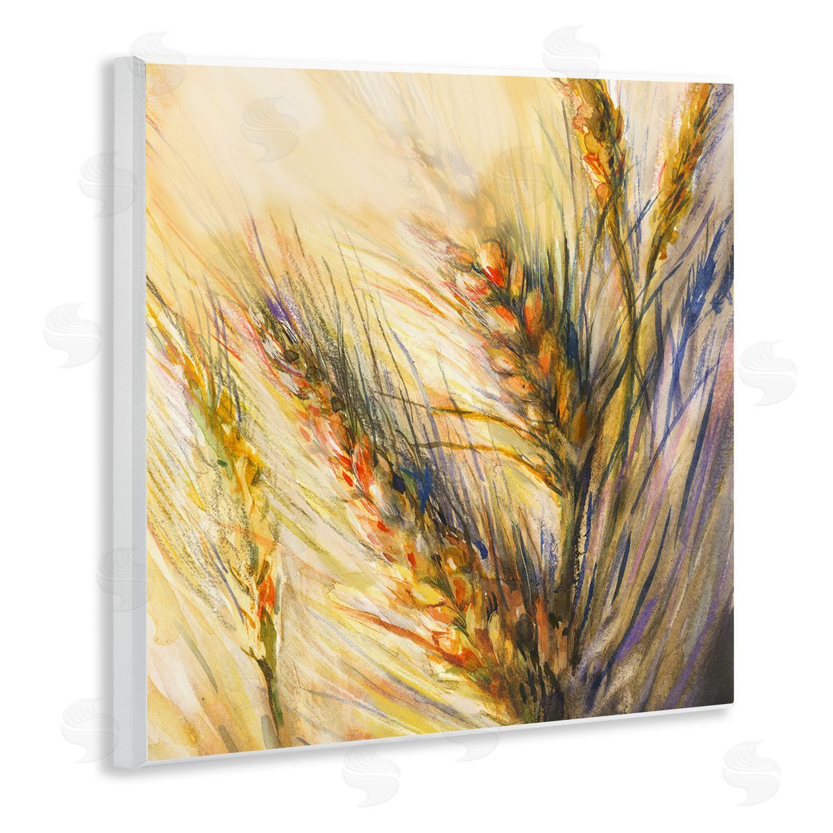 Joy Allen Autumn Wheat Painting Wooden Wall Plaque Art Print