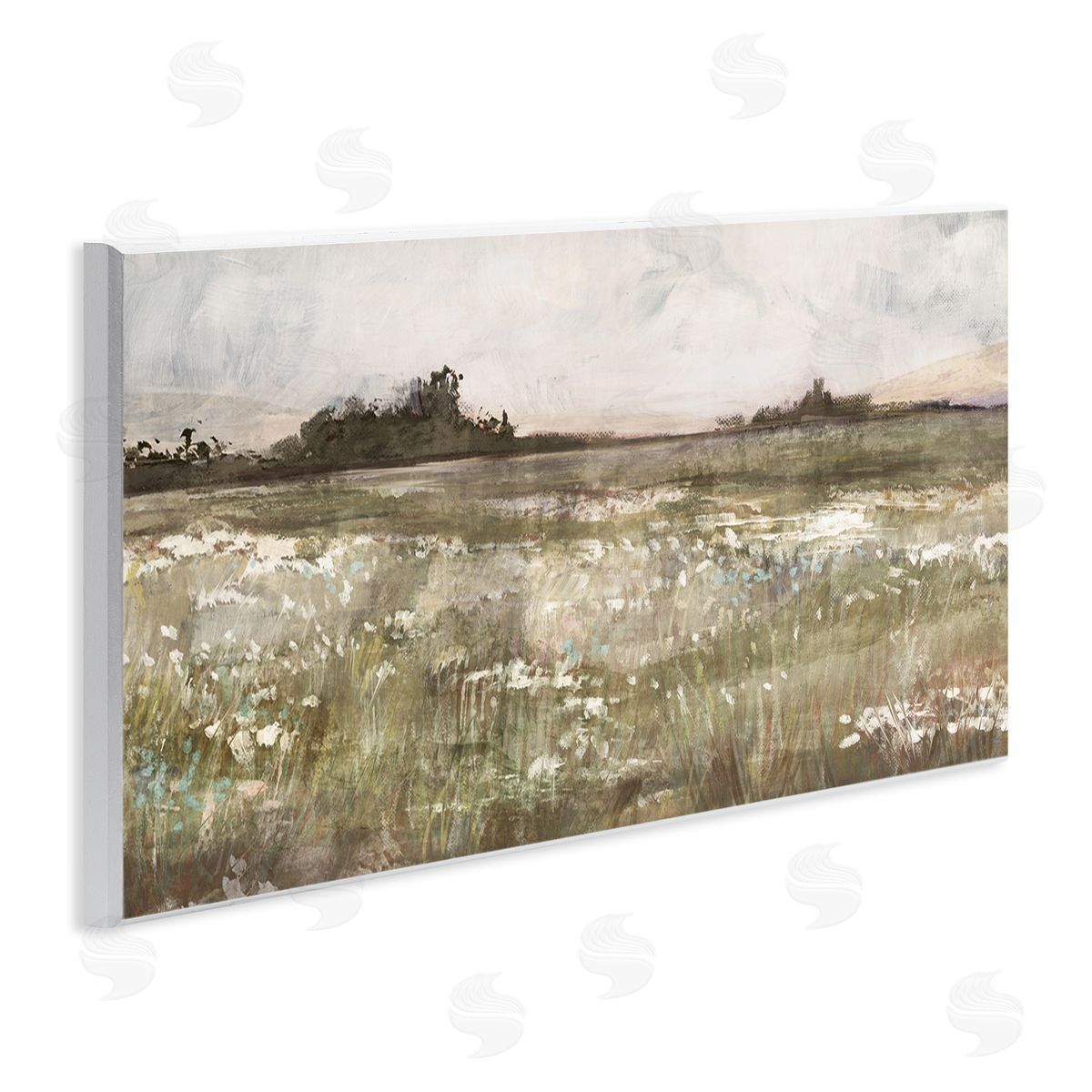 Rural Country Meadow Wood Plaque Wall Art, Home Decor by Nina Blue