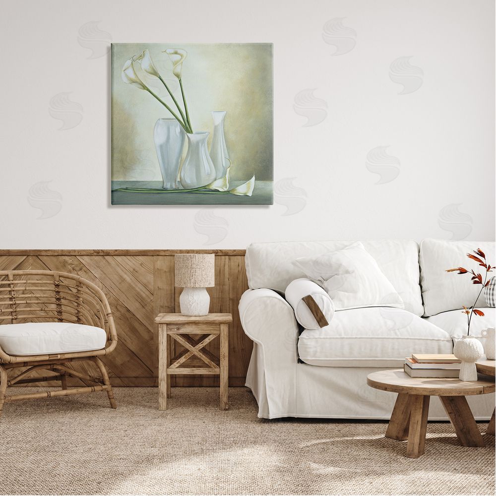 Lisa Corradini Calla Lilies Vase Painting Canvas Wall Art in Room