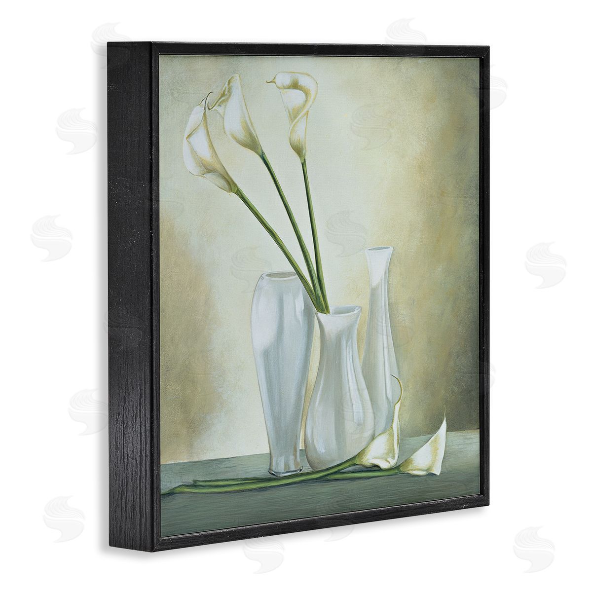 Lisa Corradini Calla Lilies Vase Painting Black Framed Glicee Wall Art Print