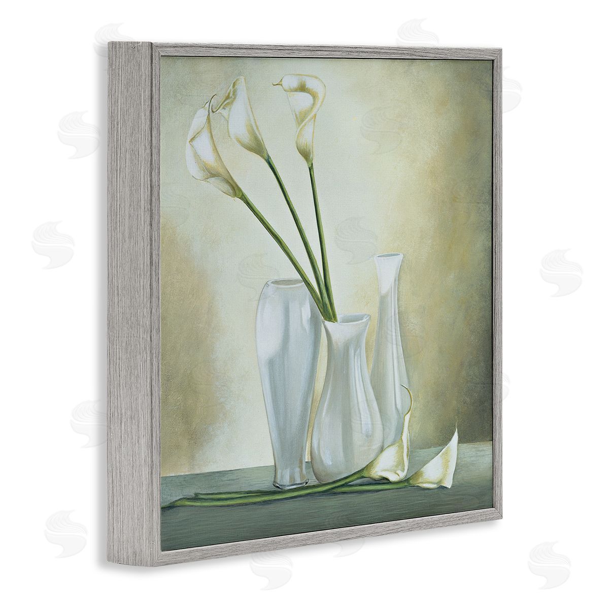 Lisa Corradini Calla Lilies Vase Painting Gray Framed Glicee Wall Art Print