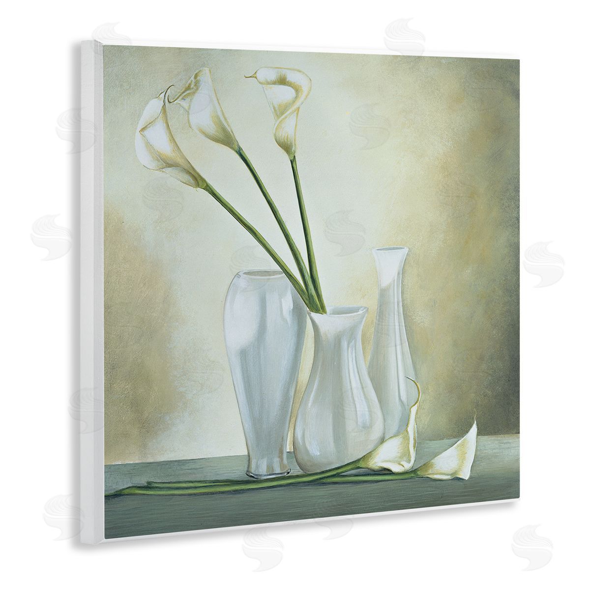 Lisa Corradini Calla Lilies Vase Painting Wooden Wall Plaque Art Print