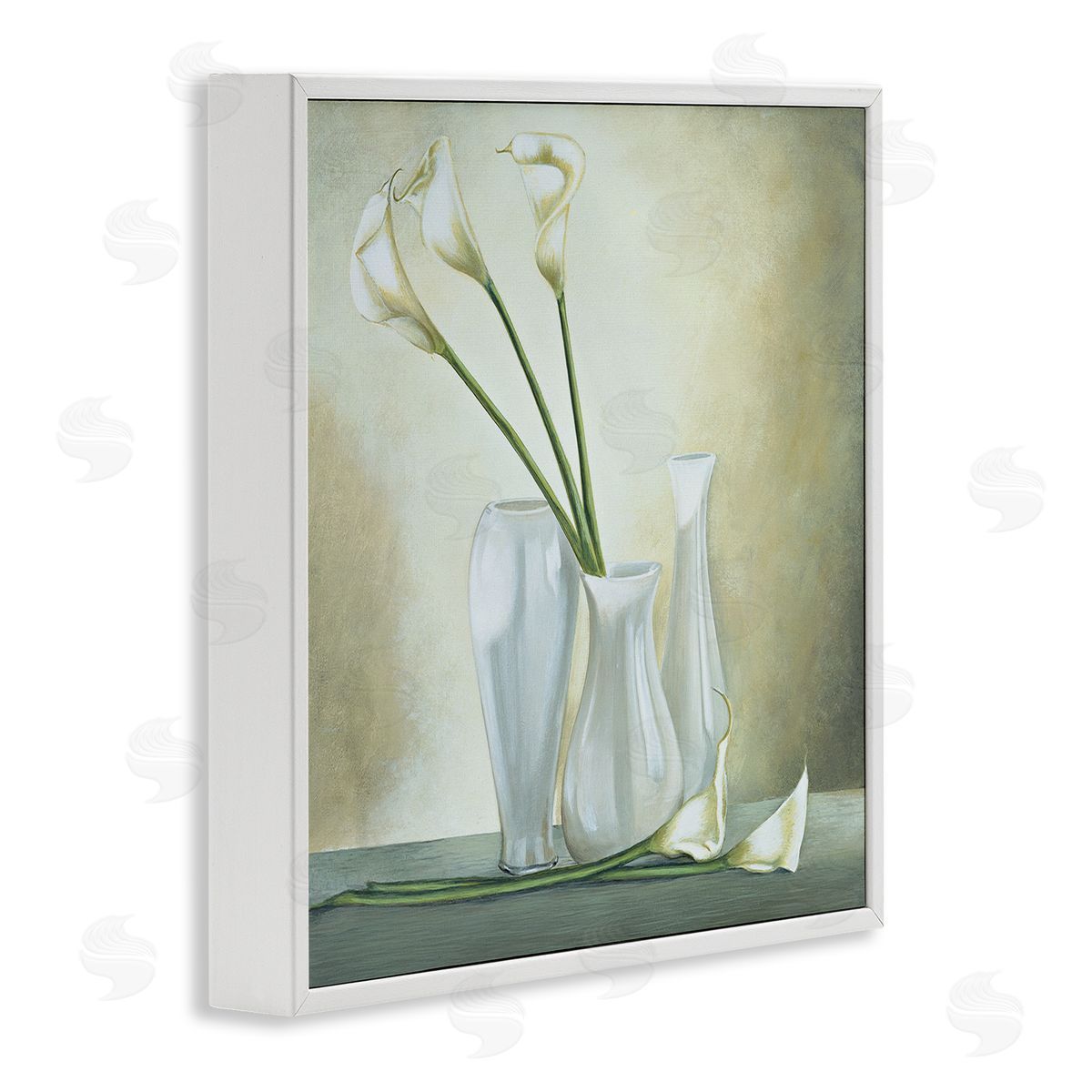 Lisa Corradini Calla Lilies Vase Painting White Framed Glicee Wall Art Print