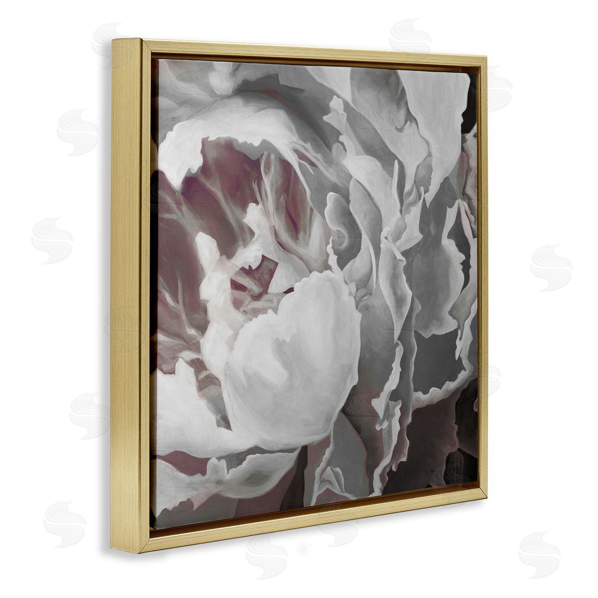 KC Haxton Close Up Peony Blossom Gold Floating Frame Canvas Wall Art Print