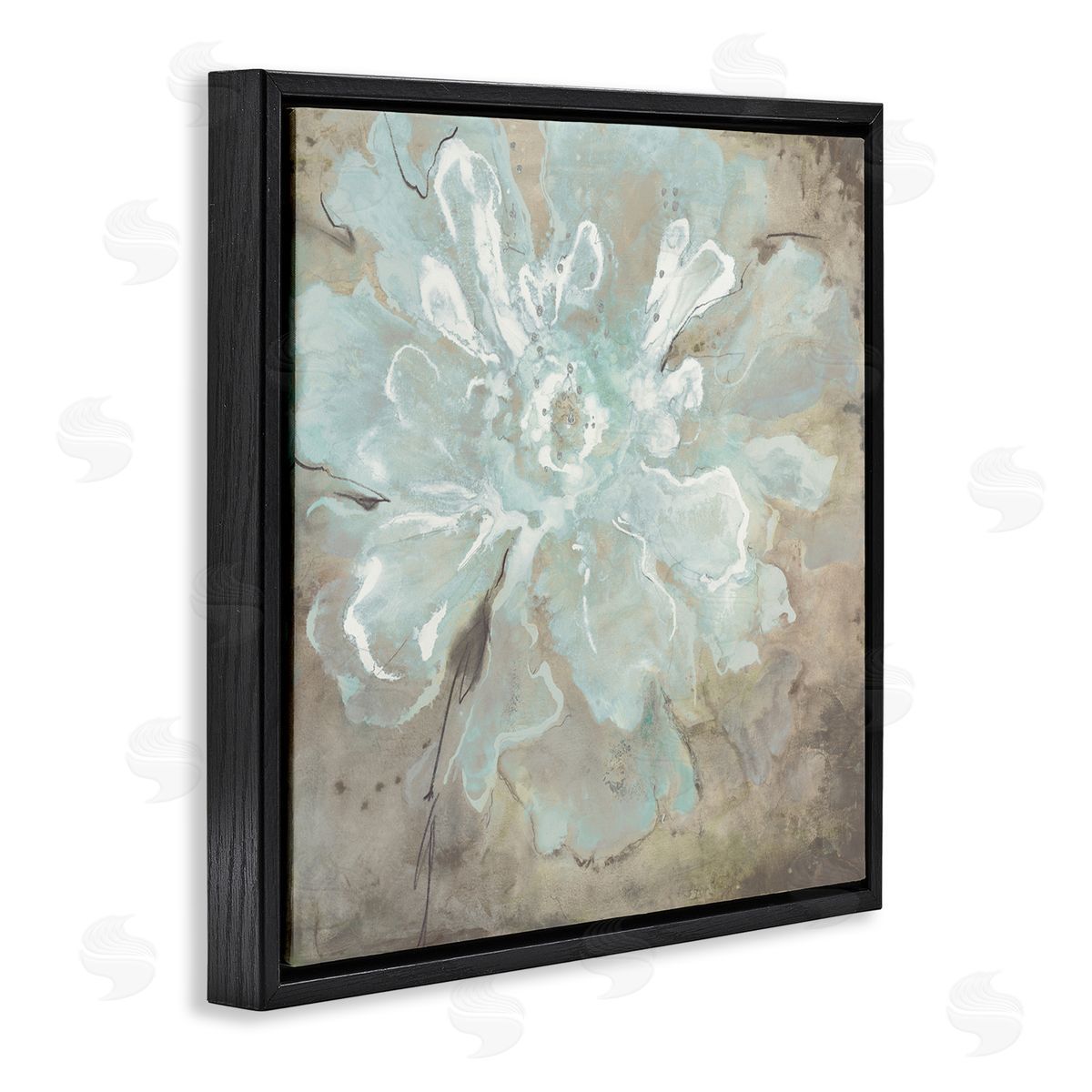 Liz Jardine Abstract Country Flower Black Floating Frame Canvas Wall Art Print