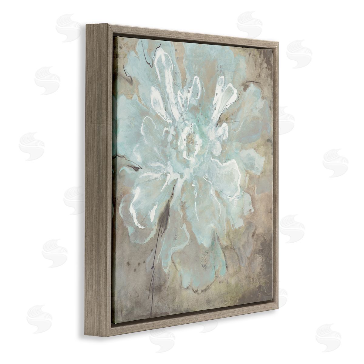 Liz Jardine Abstract Country Flower Brown Floating Frame Canvas Wall Art Print