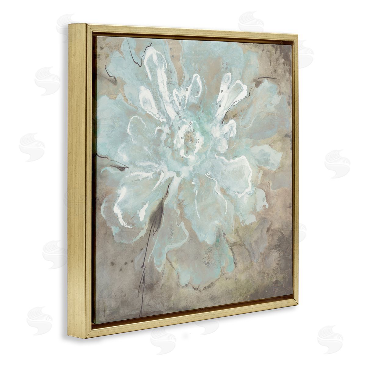 Liz Jardine Abstract Country Flower Gold Floating Frame Canvas Wall Art Print