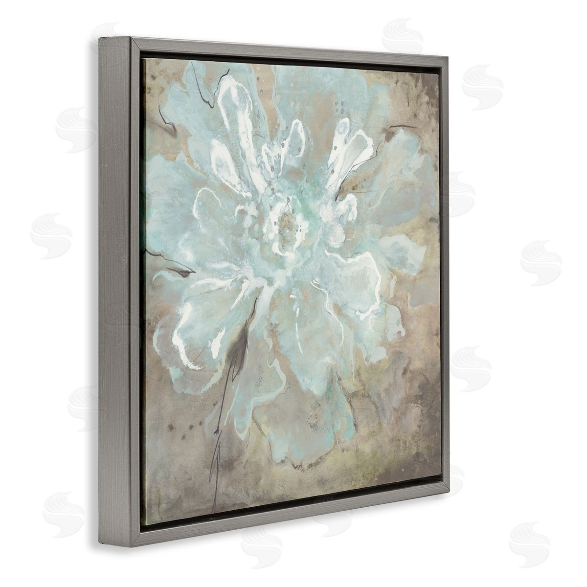 Liz Jardine Abstract Country Flower Gray Floating Frame Canvas Wall Art Print