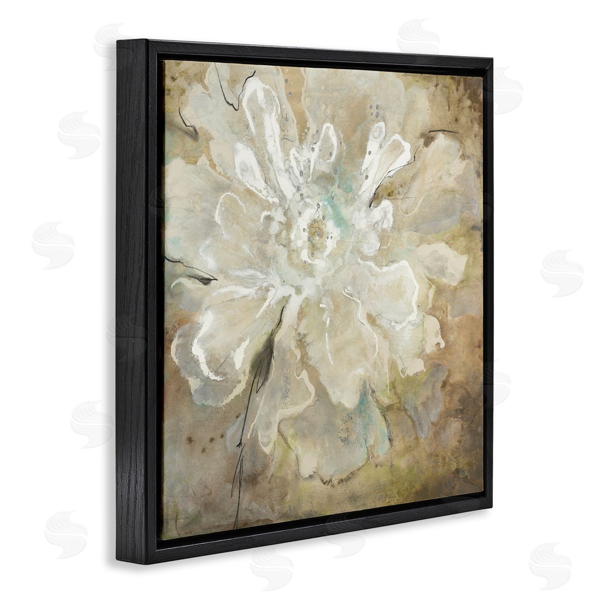 Liz Jardine Rustic Brown Flower Black Floating Frame Canvas Wall Art Print