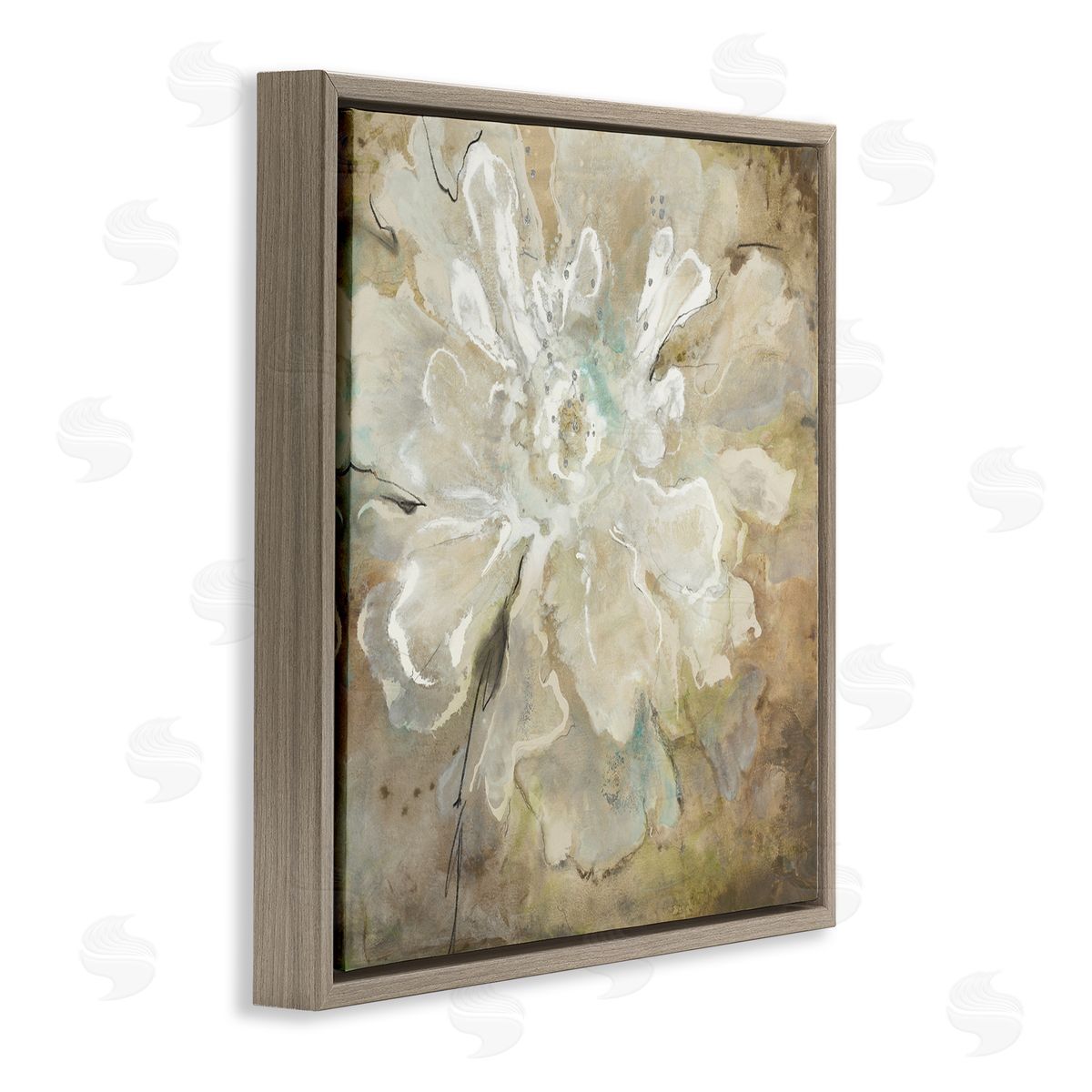 Liz Jardine Rustic Brown Flower Brown Floating Frame Canvas Wall Art Print