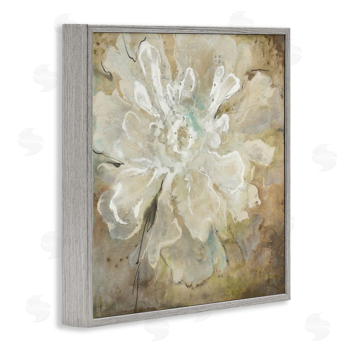 Liz Jardine Rustic Brown Flower Gray Framed Glicee Wall Art Print