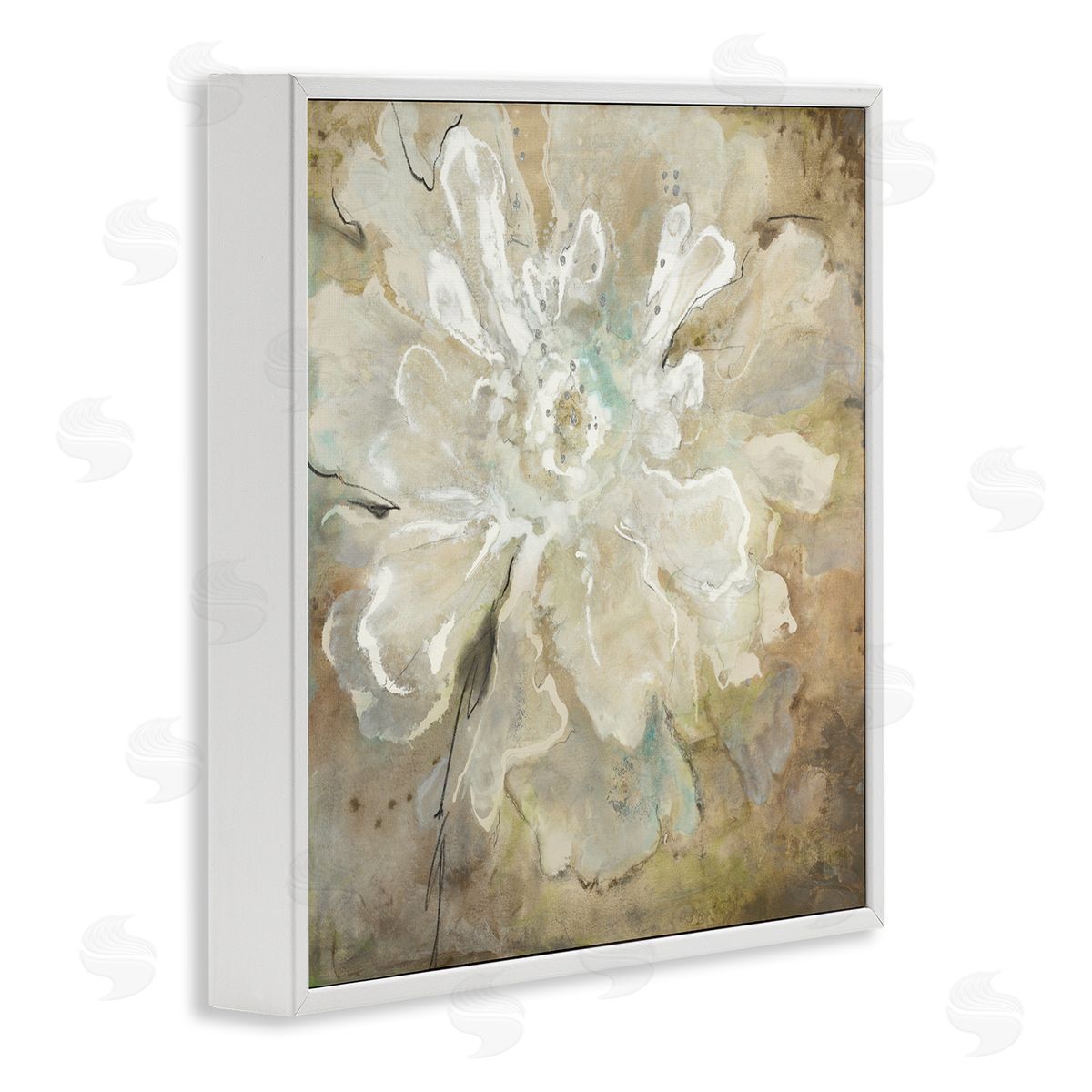 Liz Jardine Rustic Brown Flower White Framed Glicee Wall Art Print