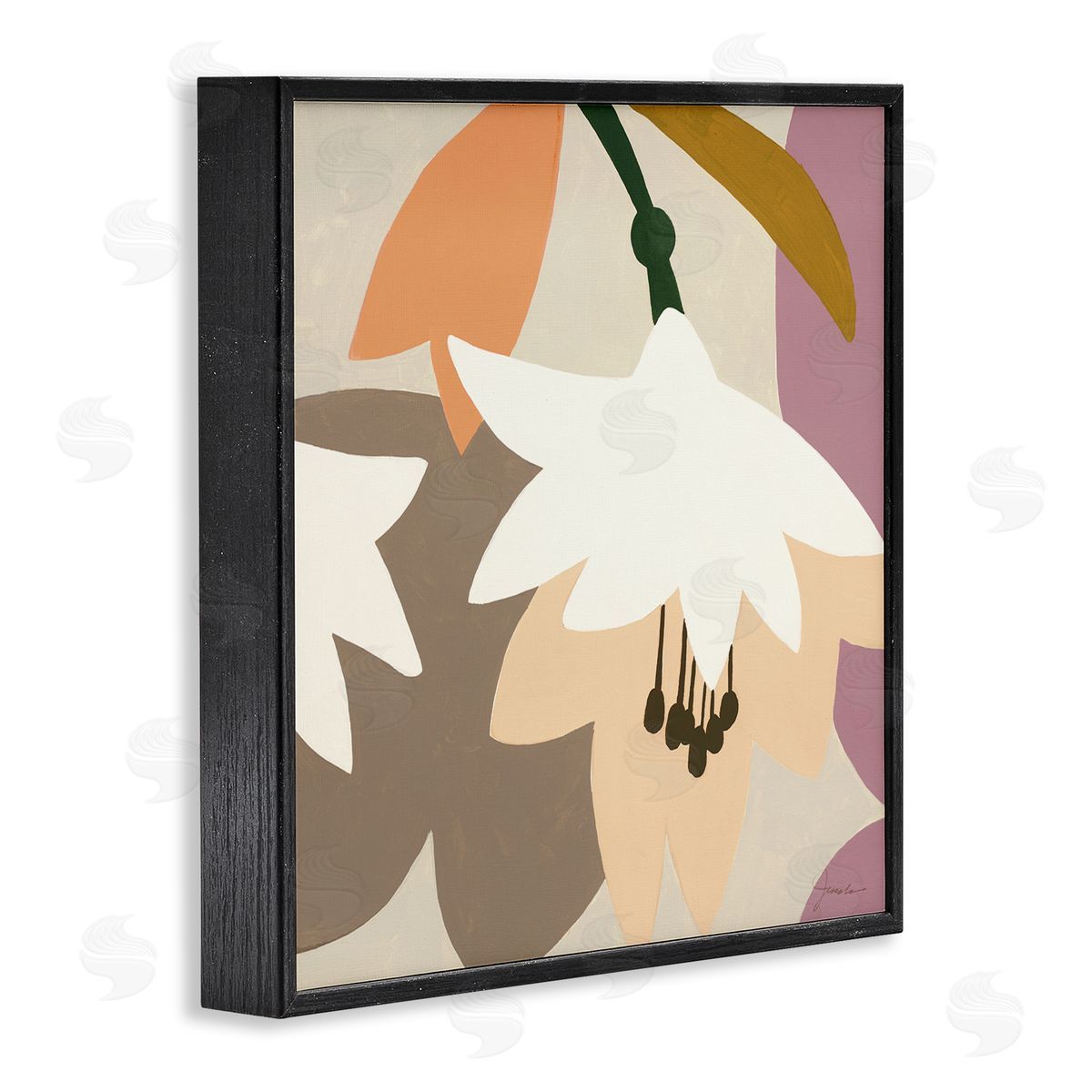 Liz Jardine Modern Pastel Tulips Black Framed Glicee Wall Art Print
