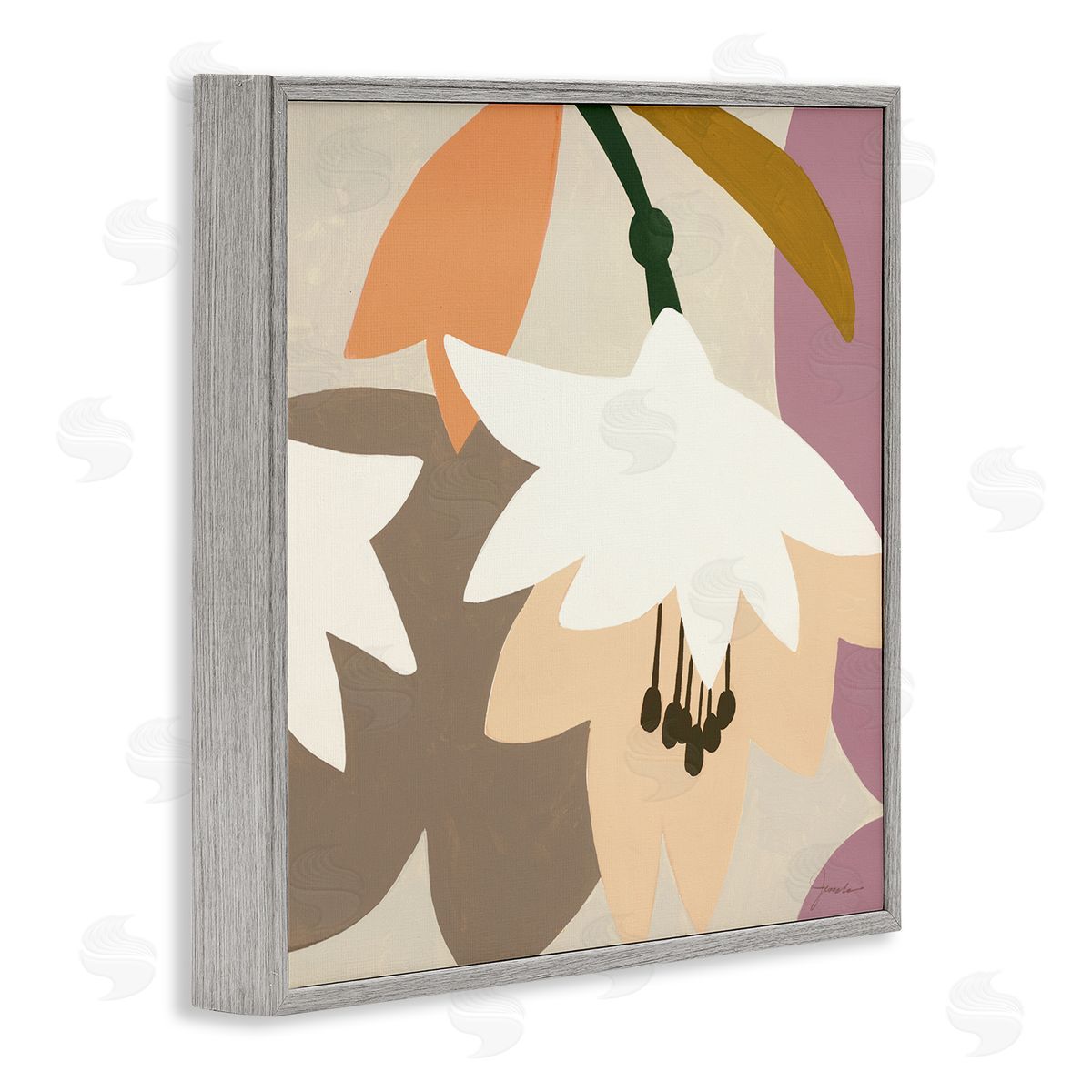 Liz Jardine Modern Pastel Tulips Gray Framed Glicee Wall Art Print