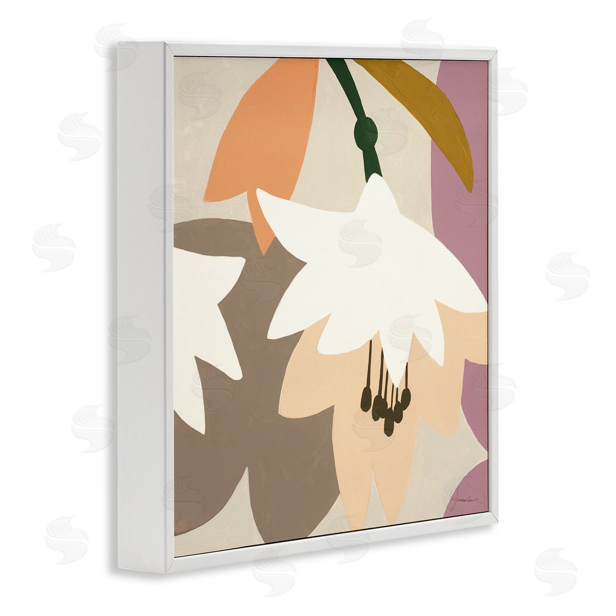 Liz Jardine Modern Pastel Tulips White Framed Glicee Wall Art Print