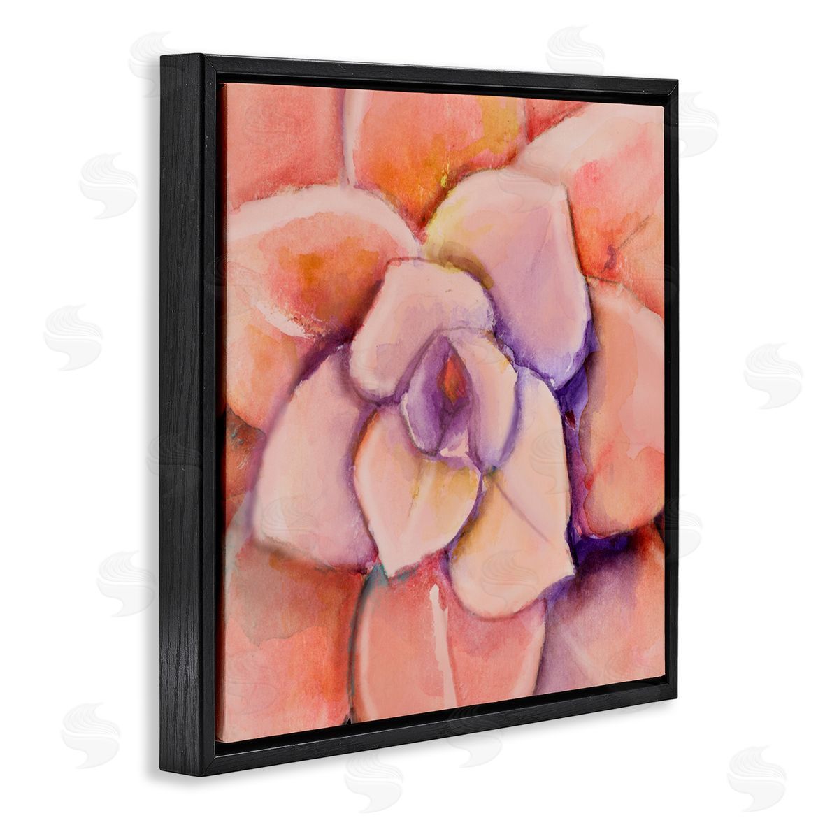 Patricia Pinto Pink Flower Petals Painting Black Floating Frame Canvas Wall Art Print