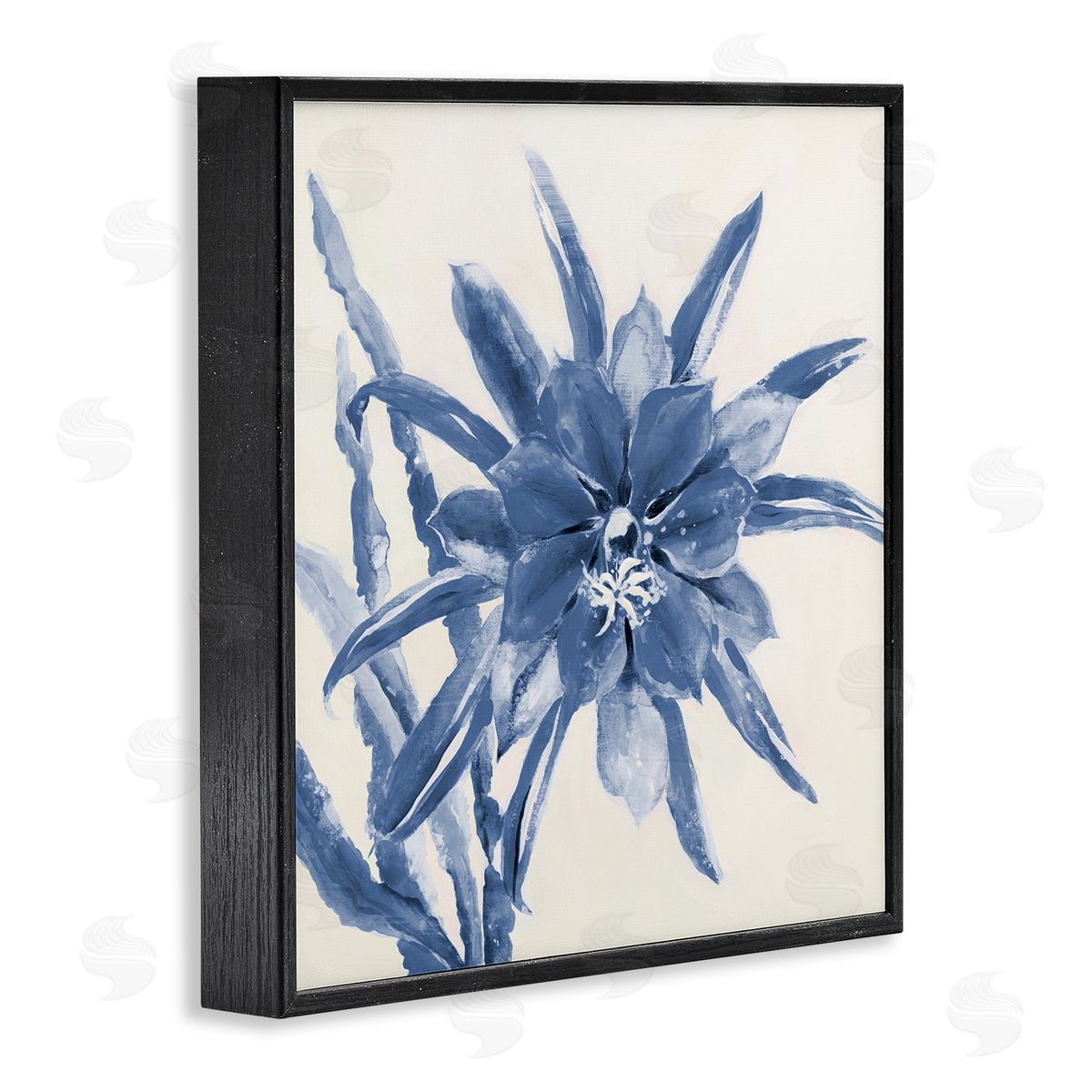 Liz Jardine Blue & White Flower Black Framed Glicee Wall Art Print