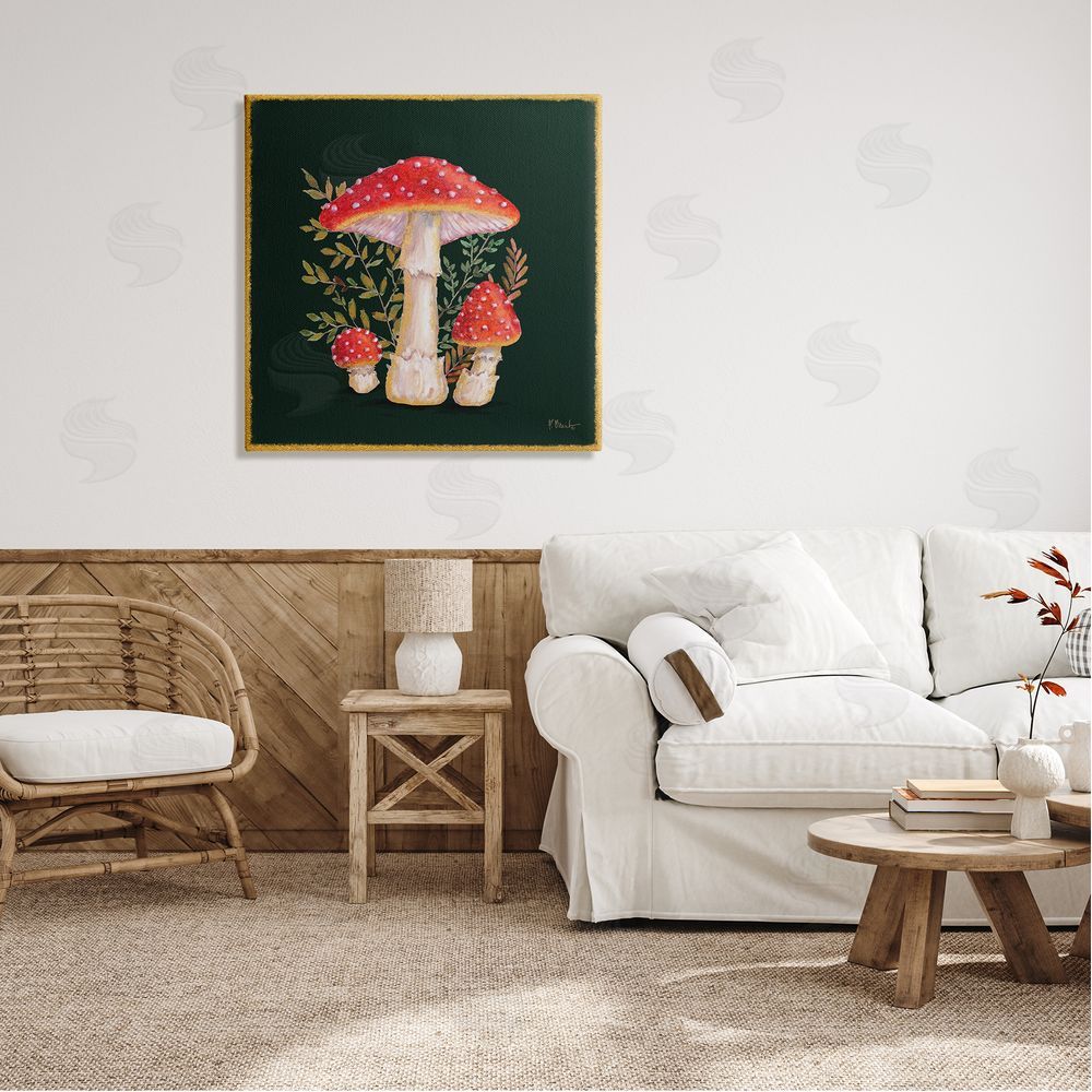 Paul Brent Red Mushrooms & Ferns Canvas Wall Art in Room