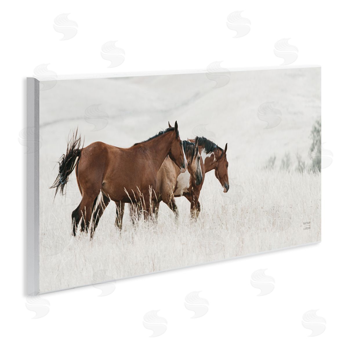 Nathan Larson Trotting Horses Landscape