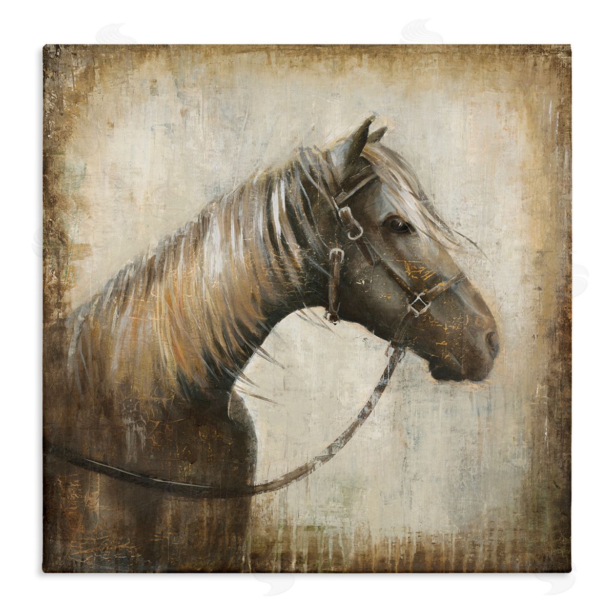 Liz Jardine Vintage Horse Painting Stretched Canvas Wall Art Print