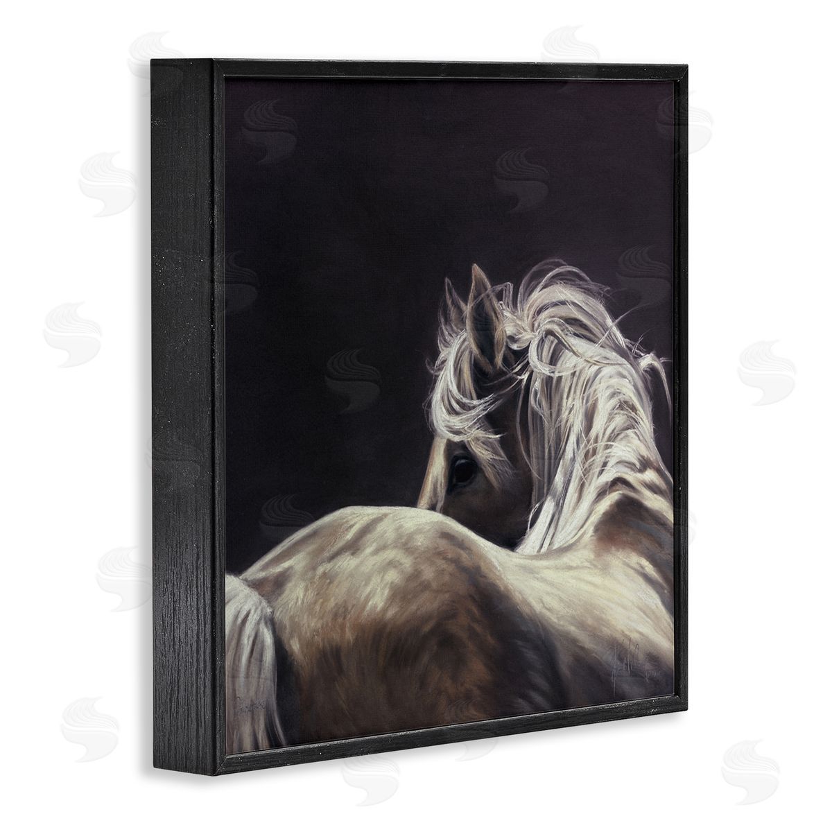 Spirit Horse Double Take Horse Portrait Black Framed Glicee Wall Art Print