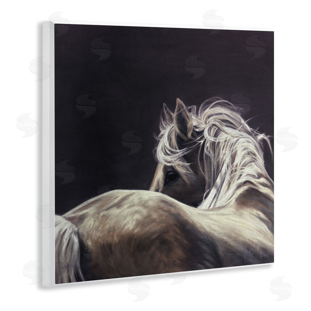 Spirit Horse Double Take Horse Portrait Wooden Wall Plaque Art Print