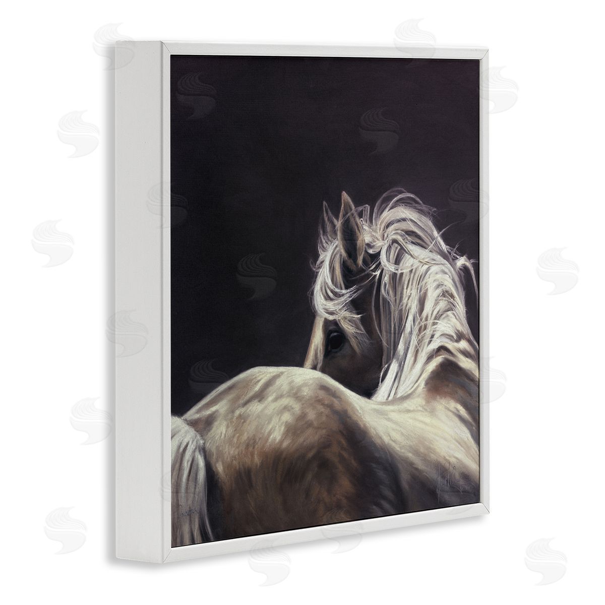 Spirit Horse Double Take Horse Portrait White Framed Glicee Wall Art Print